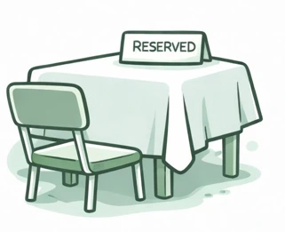 Mesa vacía en un restaurante por reserva que no apareció